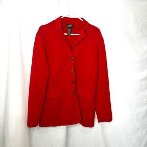 Lauren Ralph Lauren Red Merino Wool Coat Women's L
